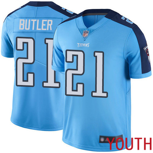 Tennessee Titans Limited Light Blue Youth Malcolm Butler Jersey NFL Football #21 Rush Vapor Untouchable->tennessee titans->NFL Jersey